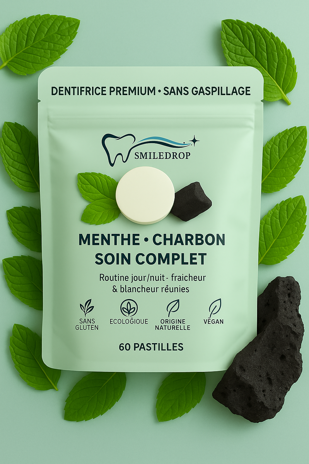 Pastilles menthe charbon